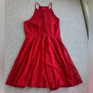 Bailey Blue Red Lace Midi Dress